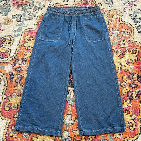 American Eagle AE Dreamy Drape Linen-Blend Pull-On Pants Jeans Size L may fit XL - Picture 1 of 15